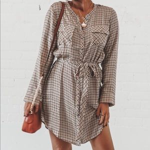 CHASER Button Front Henley Shirttail Hi Low Dress